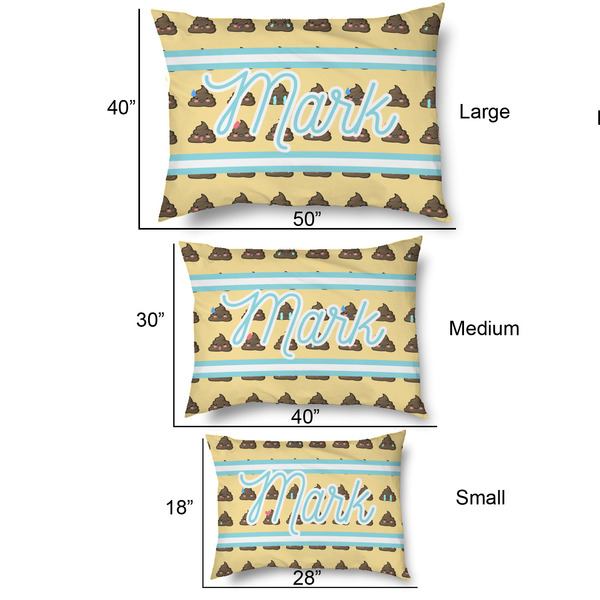 Poop Emoji Outdoor Dog Beds - SIZE CHART