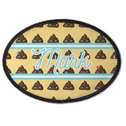 Poop Emoji Iron On Oval Patch w/ Name or Text