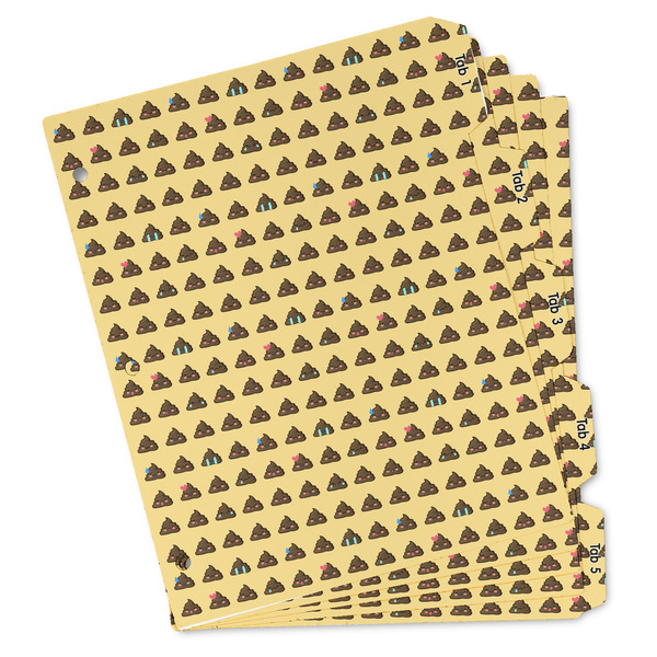 Custom Poop Emoji Binder Tab Divider - Set of 5 (Personalized)