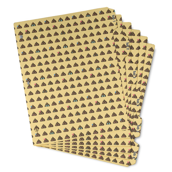 Custom Poop Emoji Binder Tab Divider - Set of 6 (Personalized)