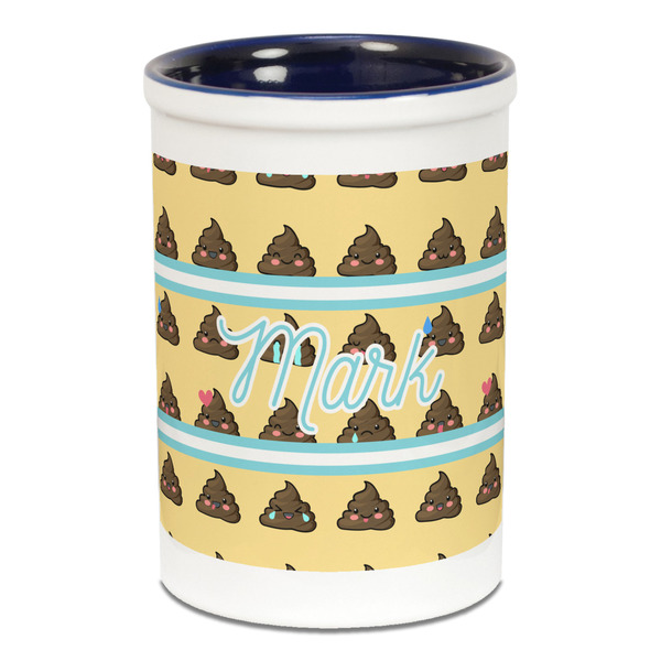Poop Emoji Pencil Holder - Blue