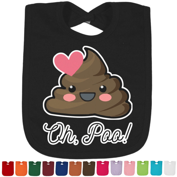 Custom Poop Emoji Cotton Baby Bib (Personalized)