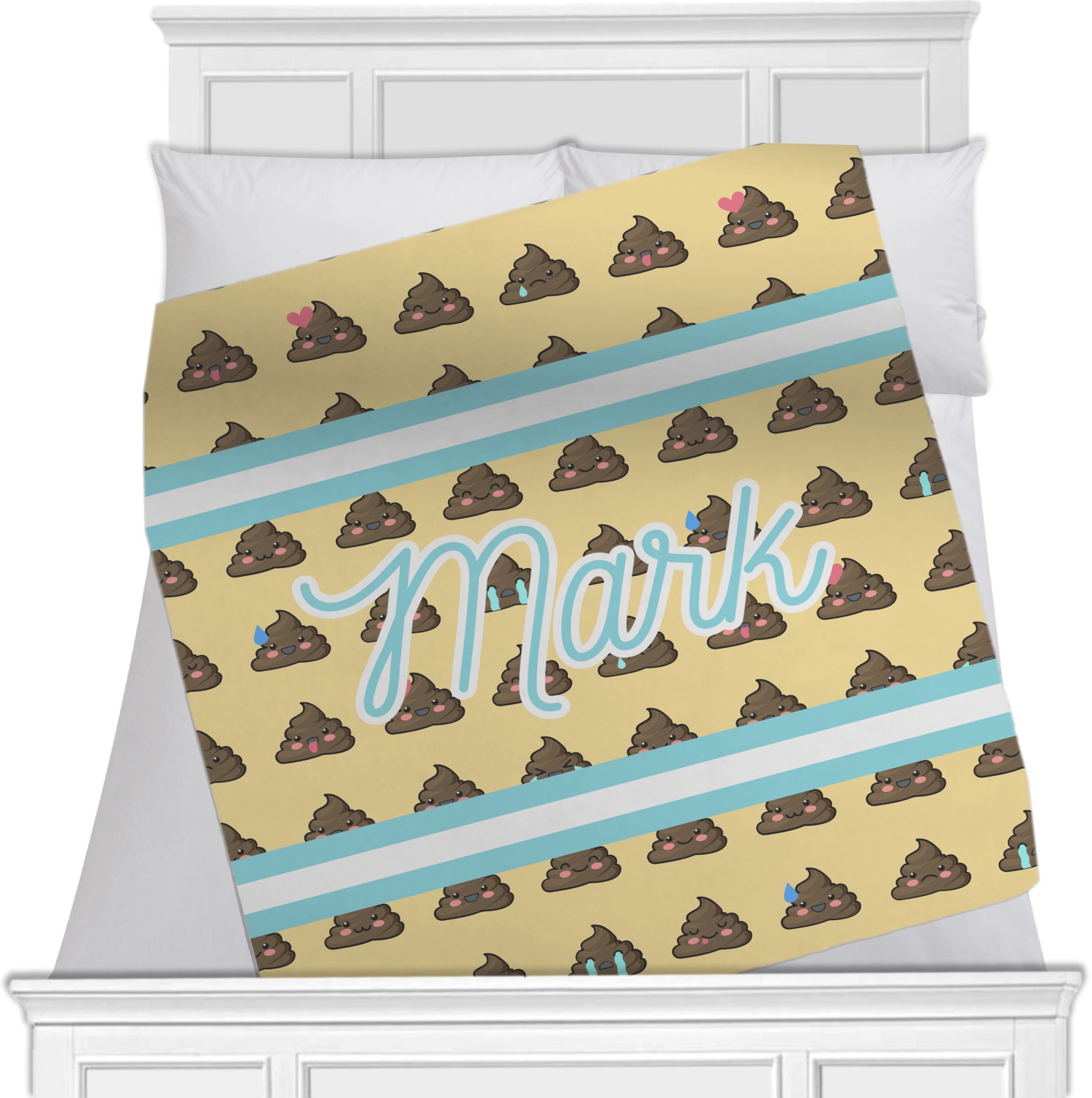 Poop Emoji Fleece Blanket Toddler / Throw 60"x50" Double Sided