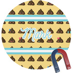 Poop Emoji Round Fridge Magnet (Personalized)