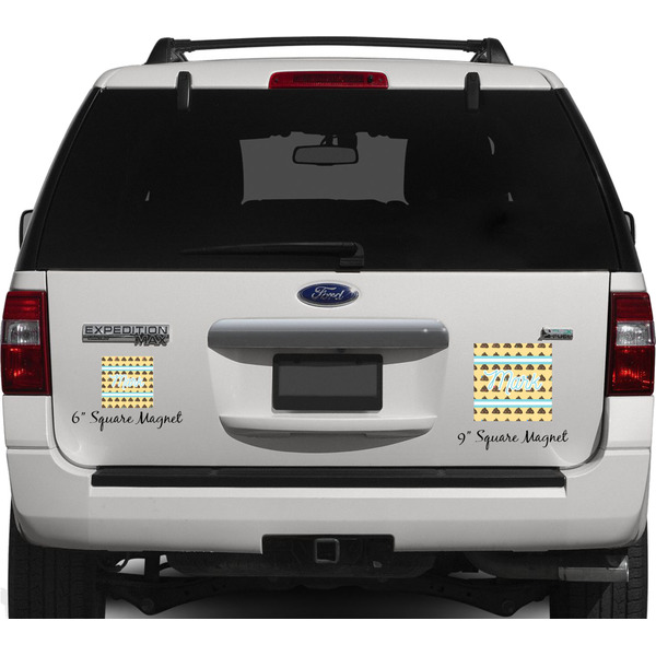 Poop Emoji Personalized Square Car Magnets on Ford Explorer