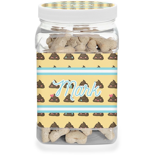 Custom Poop Emoji Dog Treat Jar (Personalized)