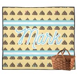 Poop Emoji Outdoor Picnic Blanket (Personalized)