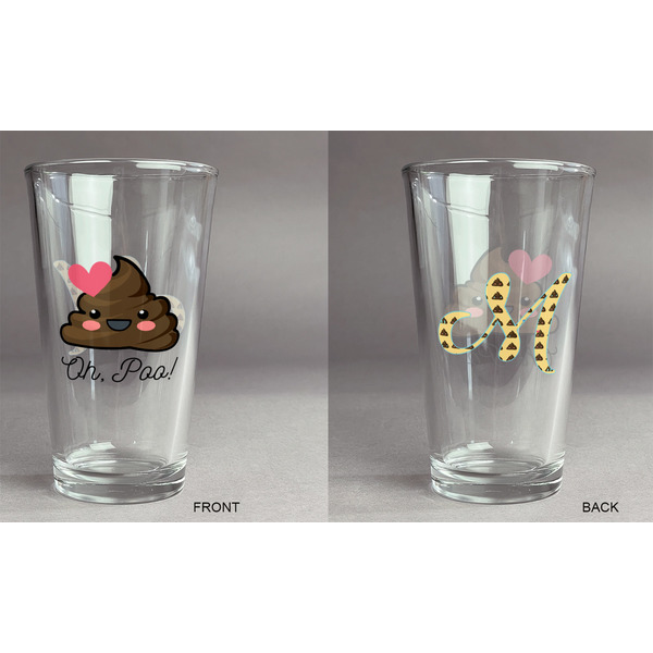 Poop Emoji Pint Glass - Two Content - Approval