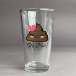 Poop Emoji Pint Glass - Full Color Logo (Personalized)