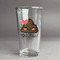 Poop Emoji Pint Glass - Two Content - Front/Main
