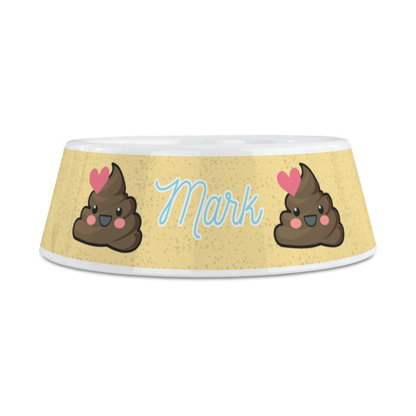 Poop Emoji Plastic Dog Bowls - Medium - FRONT