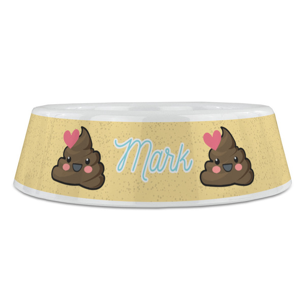 Poop Emoji Plastic Pet Bowls - Large - FRONT