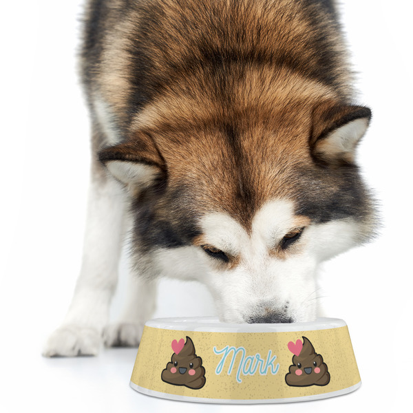 Poop Emoji Plastic Pet Bowls - Large - LIFESTYLE