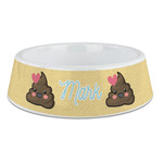Poop Emoji Plastic Dog Bowl - Large (Personalized)