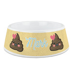Poop Emoji Plastic Dog Bowl (Personalized)