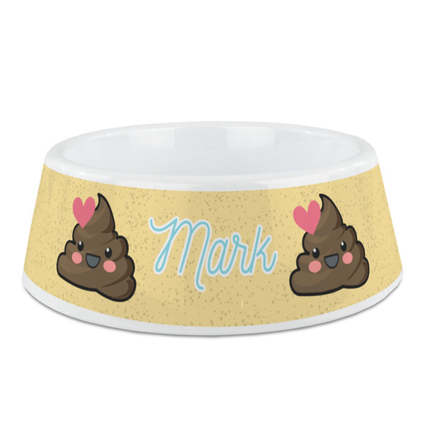 Custom Poop Emoji Plastic Dog Bowl (Personalized)