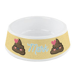 Poop Emoji Plastic Dog Bowl - Small (Personalized)