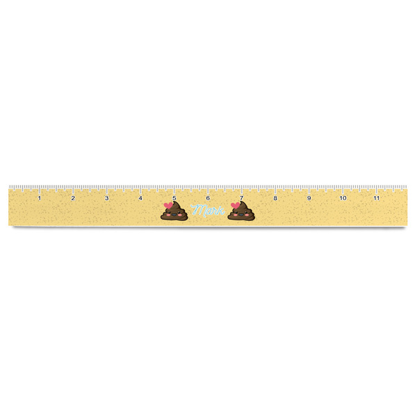 Poop Emoji Plastic Ruler - 12" - FRONT
