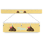 Poop Emoji Plastic Ruler - 12" (Personalized)