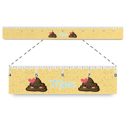Poop Emoji Plastic Ruler - 12" (Personalized)