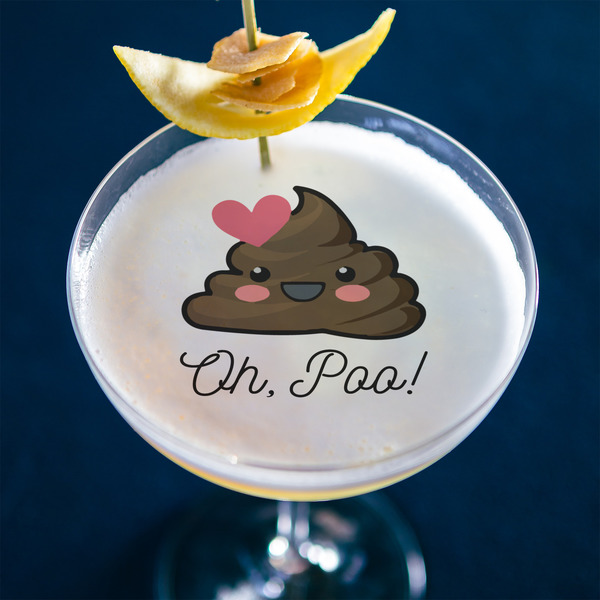 Poop Emoji Printed Drink Topper - XLarge - In Context