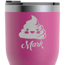 Poop Emoji RTIC Tumbler - Magenta - Laser Engraved - Double-Sided (Personalized)