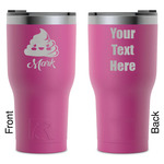 Poop Emoji RTIC Tumbler - Magenta - Laser Engraved - Double-Sided (Personalized)