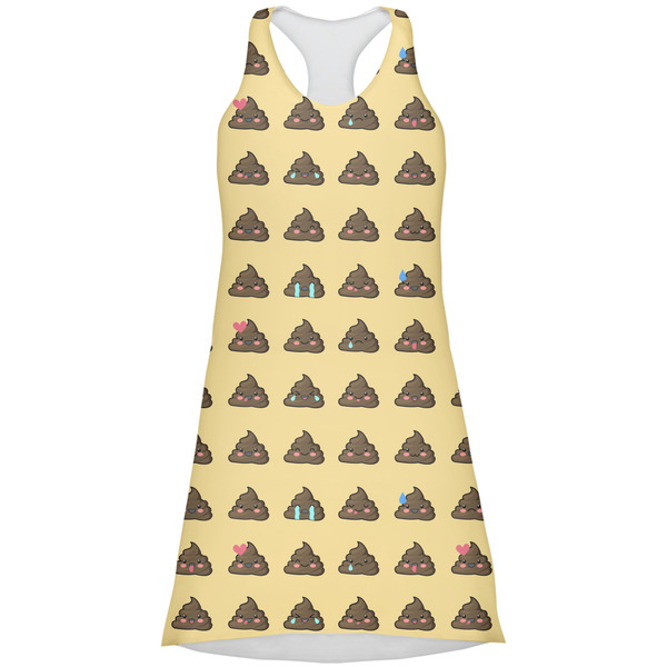 Custom Poop Emoji Racerback Dress - Large