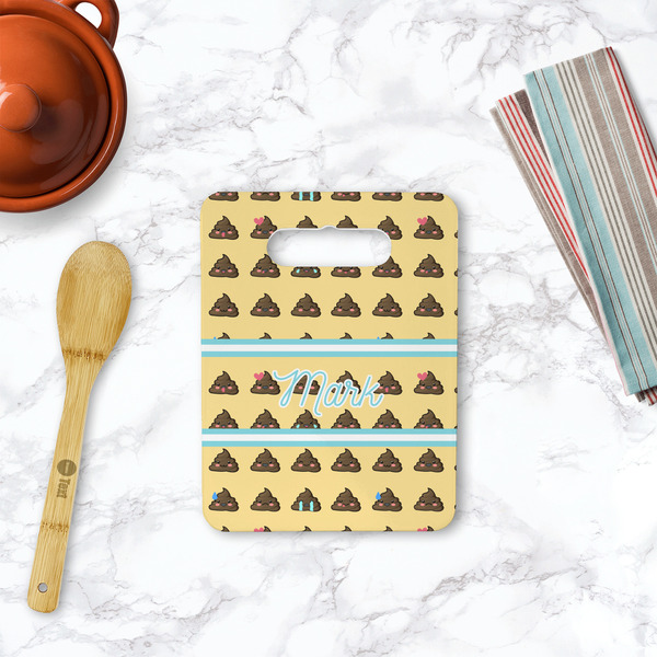 Poop Emoji Rectangle Trivet with Handle - LIFESTYLE