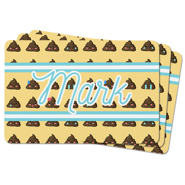 Poop Emoji Rectangular Fridge Magnet - THREE