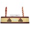 Poop Emoji Red Mahogany Nameplates with Business Card Holder - Straight