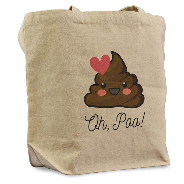Custom Poop Emoji Reusable Cotton Grocery Bag - Single (Personalized)