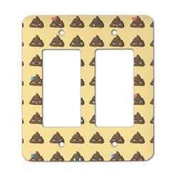 Poop Emoji Rocker Style Light Switch Cover - Two Switch