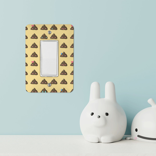 Poop Emoji Rocker Light Switch Covers - Single - IN CONTEXT