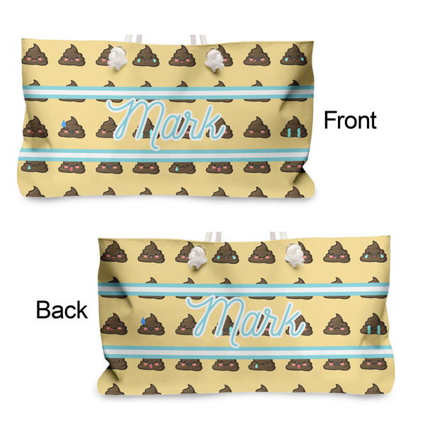 Poop Emoji Large Rope Tote - From & Back View