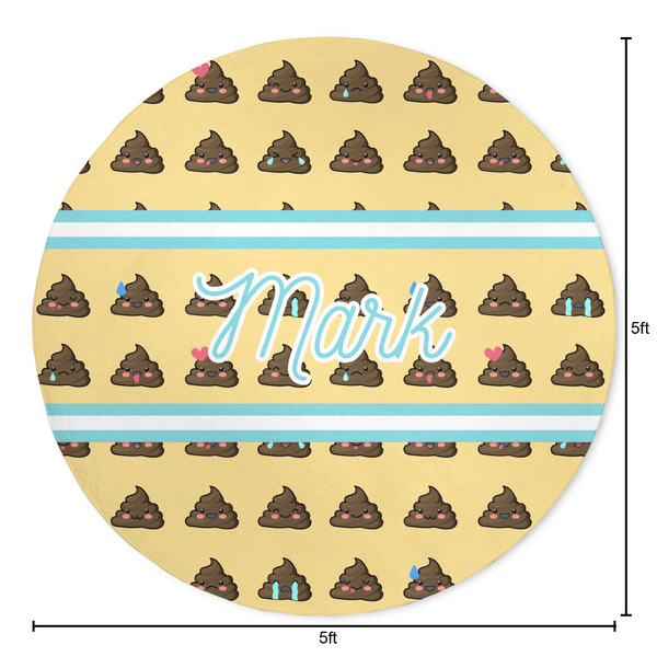 Poop Emoji Round Area Rug - Size