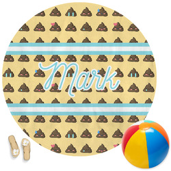 Poop Emoji Round Beach Towel (Personalized)