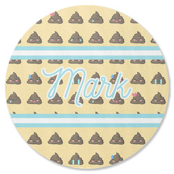 Poop Emoji Round Rubber Backed Coaster (Personalized)