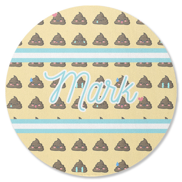 Poop Emoji Round Coaster Rubber Back - Single