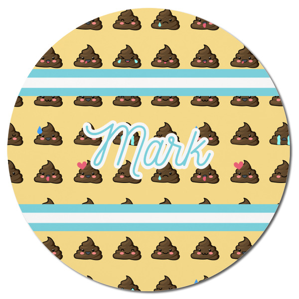 Poop Emoji Round Fridge Magnet - FRONT