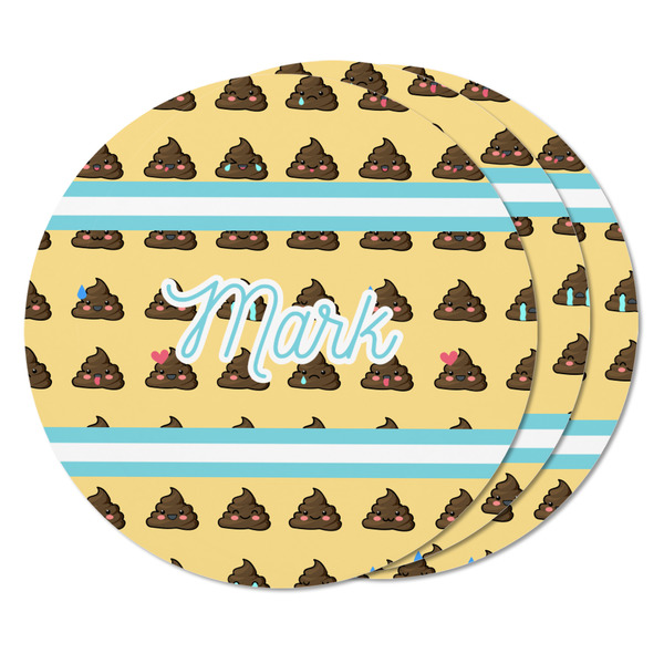 Poop Emoji Round Fridge Magnet - THREE