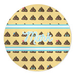 Poop Emoji 5' Round Indoor Area Rug (Personalized)