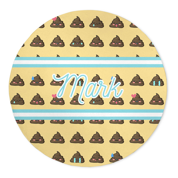 Custom Poop Emoji 5' Round Indoor Area Rug (Personalized)