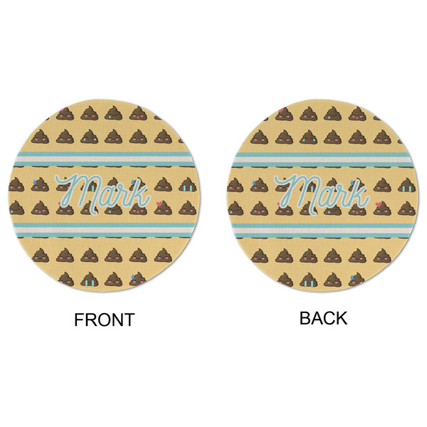 Poop Emoji Round Linen Placemats - APPROVAL (double sided)