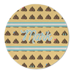 Poop Emoji Round Linen Placemat (Personalized)