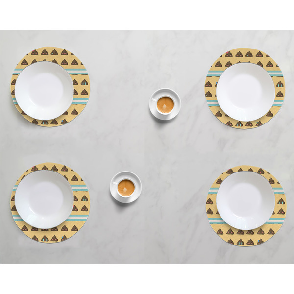 Poop Emoji Round Linen Placemats - LIFESTYLE (set of 4)