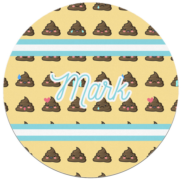 Poop Emoji Round Mousepad - APPROVAL
