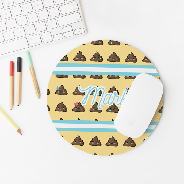 Poop Emoji Round Mousepad - LIFESTYLE 2