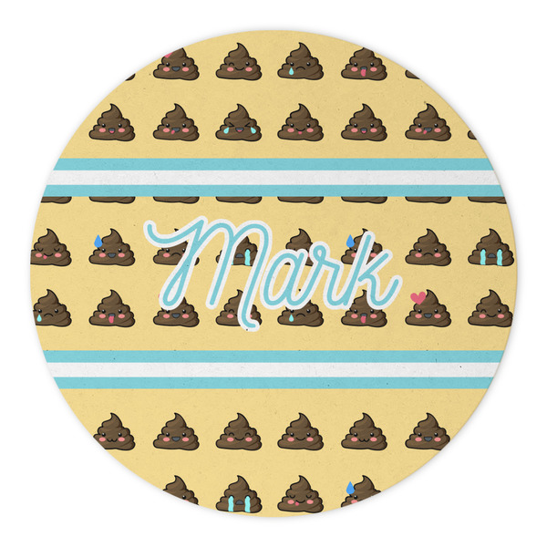 Poop Emoji Round Paper Coaster - Approval