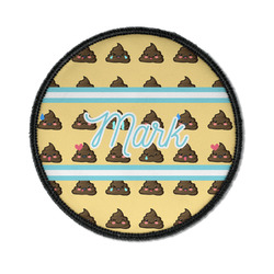 Poop Emoji Iron On Round Patch w/ Name or Text